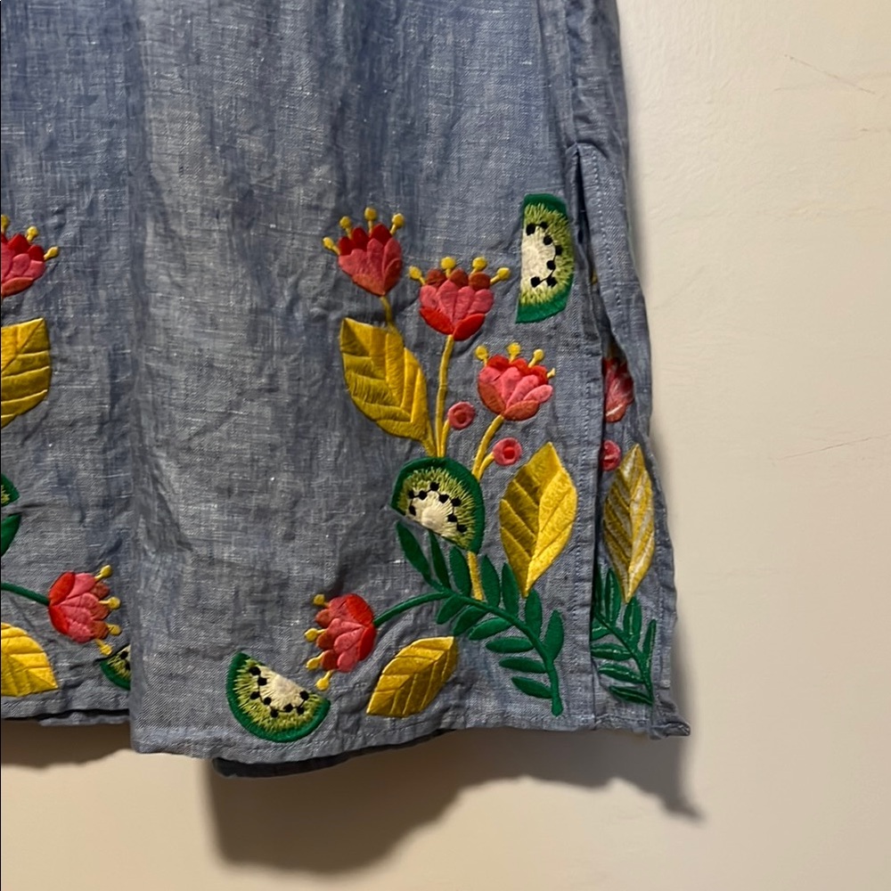Boden Embroidered Blue Sleeveless Dress, size 2 US, 6R UK - Picture 4 of 10